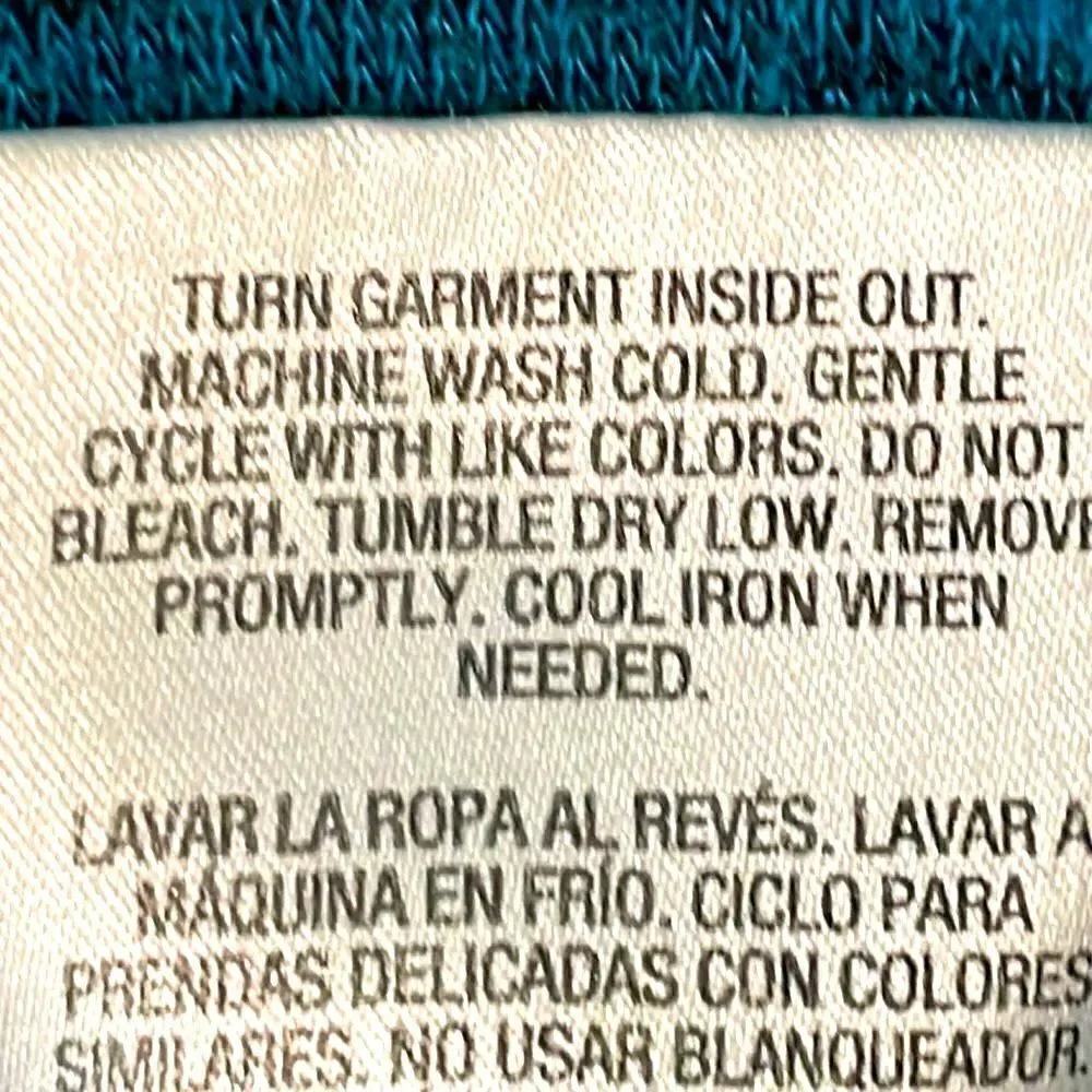 Laura Scott open front dark aqua convertible sleeve cardigan L